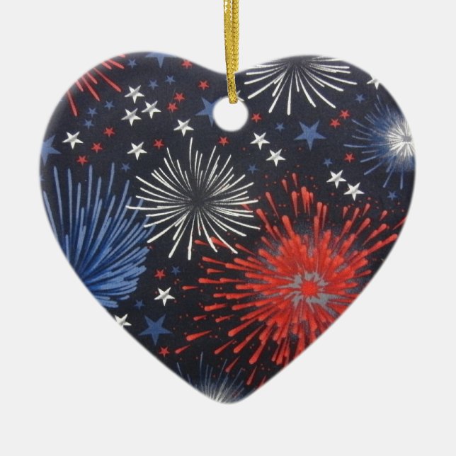 Fireworks Ceramic Tree Decoration (Front)
