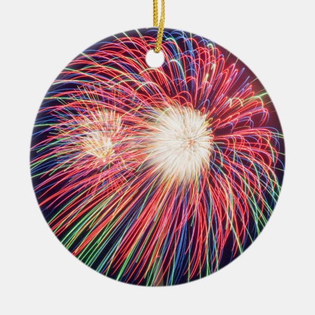 Fireworks Ceramic Tree Decoration (Front)