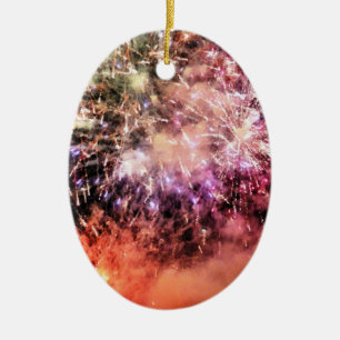 FIREWORKS CERAMIC TREE DECORATION