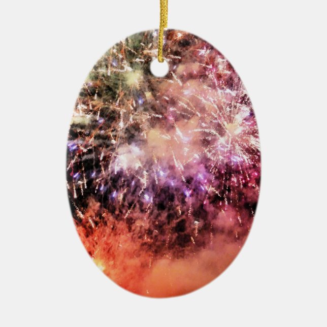 FIREWORKS CERAMIC TREE DECORATION (Front)