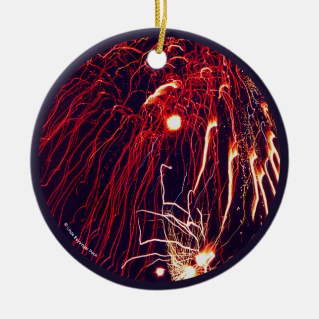 Fireworks Ceramic Tree Decoration (Front)