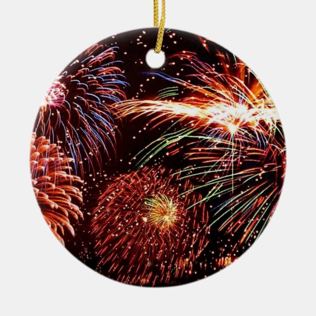 Fireworks Ceramic Tree Decoration (Front)