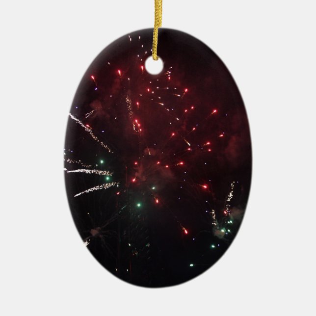 Fireworks Ceramic Tree Decoration (Front)