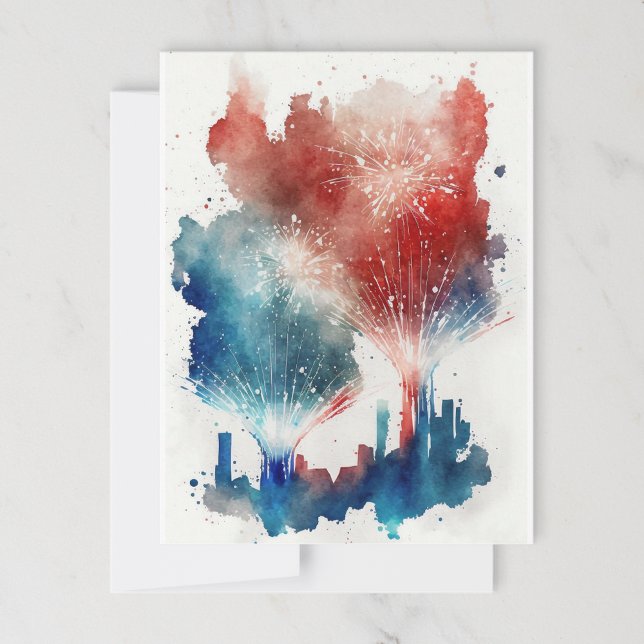 Fireworks Cityscape Postcard (Creator Uploaded)