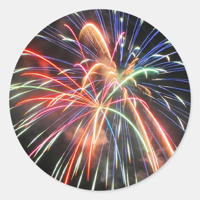Fireworks Classic Round Sticker (Front)