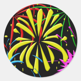 fireworks classic round sticker