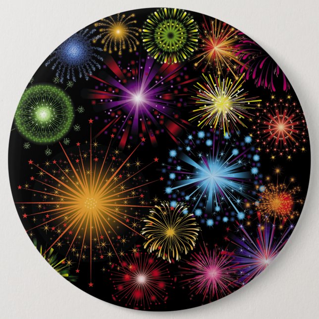 Fireworks Colourful Dynamic Sparkling Decor 6 Cm Round Badge (Front)
