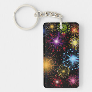 Fireworks Colourful Dynamic Sparkling Decor Key Ring