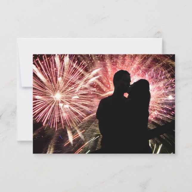 Fireworks Couple Kissing Silhouette (Front)