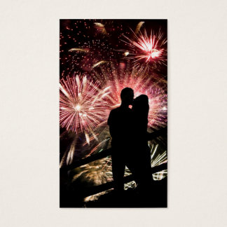 Fireworks Couple Kissing Silhouette