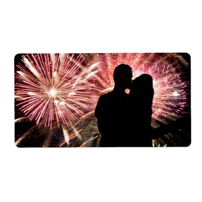 Fireworks Couple Kissing Silhouette (Front)
