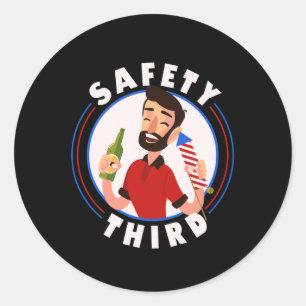 Fireworks Director 4th July Safety Third  Classic Round Sticker