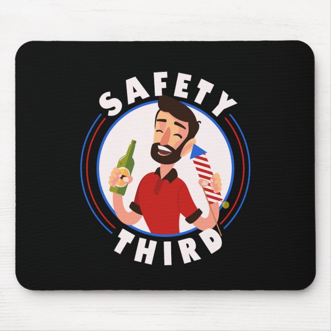 Fireworks Director 4th July Safety Third  Mouse Mat (Front)