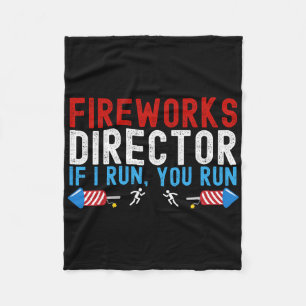 Fireworks Director American Flag 4th Of July 1 Fleece Blanket