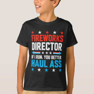 Fireworks Director American Flag 4th Of July Men W T-Shirt