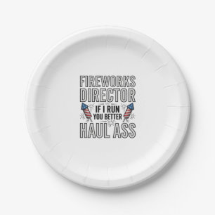 Fireworks Director Funny Patriotic Quote Shirt_1 Paper Plate
