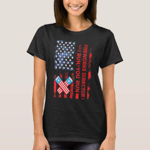 Fireworks Director I Run You Run Retro Usa Flag 4t T-Shirt