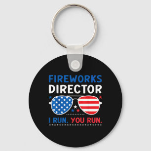 Fireworks Director Run Run 4th of July Sunglasses Key Ring