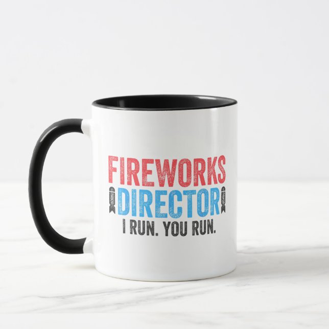 Fireworks Director T-Shirt 4th of July Shirt  Mug (Left)