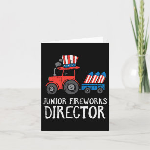 Fireworks Director Tractor 4th Of July Boys Kids Card