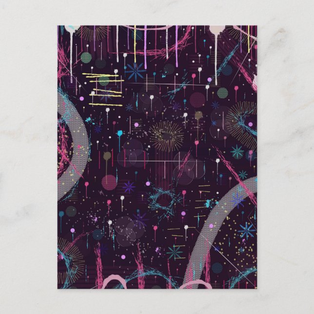 Fireworks Display: Abstract Art  Postcard (Front)