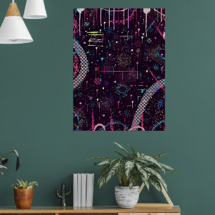 Fireworks Display: Abstract Art  Poster