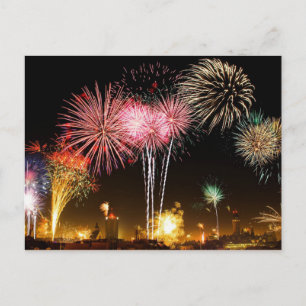Fireworks display--celebration! invitation postcard