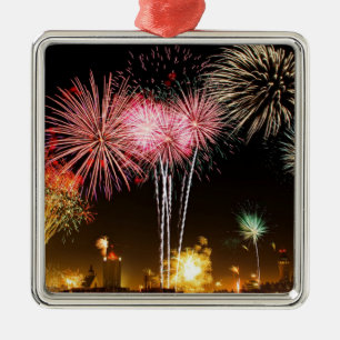 Fireworks display--celebration! metal tree decoration