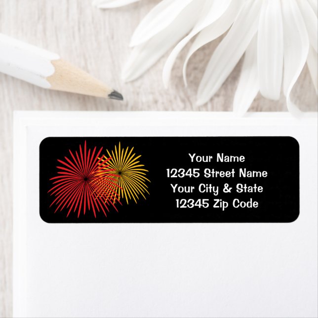 Fireworks display custom return address labels (Insitu)