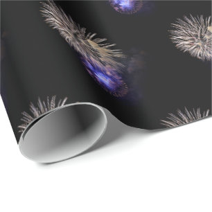 fireworks display in black sky wrapping paper