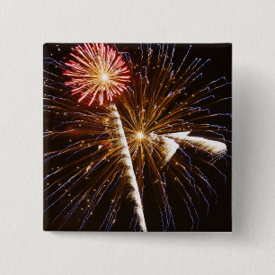 Fireworks display on Savannah River 15 Cm Square Badge