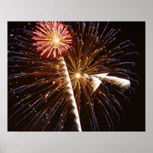 Fireworks display on Savannah River Poster