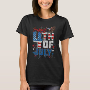 Fireworks Eagle Happy 4th Of July US American Fla T-Shirt