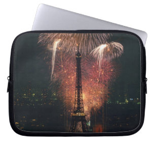 Fireworks, Eiffel Tower, Paris, France Laptop Sleeve
