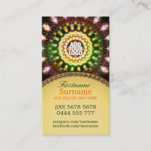 Fireworks Energy Mandala New Age Business Card