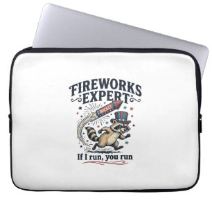 Fireworks Expert Raccoon Vintage Fourth of July Sh Laptop Sleeve