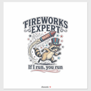 Fireworks Expert Racoon Vintage Fourth of July Sh