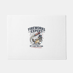 Fireworks Expert Racoon Vintage Fourth of July Sh Doormat