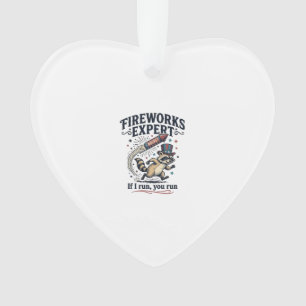 Fireworks Expert Racoon Vintage Fourth of July Sh Ornament