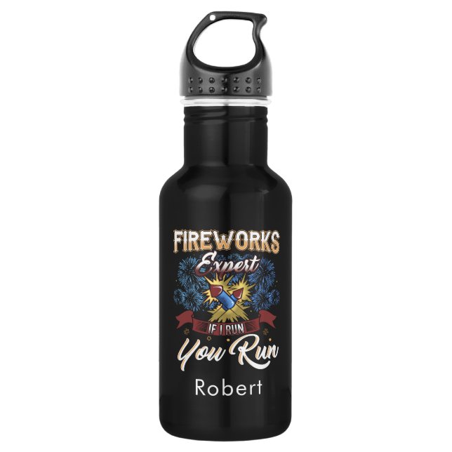 Fireworks Expert Run If I Run Personalised 532 Ml Water Bottle (Front)