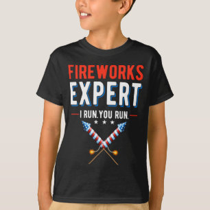 Fireworks expert run run 4th of july performance T-Shirt
