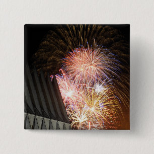 Fireworks explode 15 cm square badge