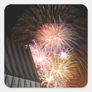Fireworks explode square sticker