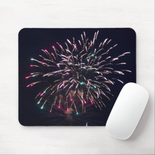 Fireworks Exploding at Night Fourth of July Photo Mouse Mat