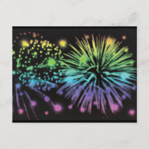 Fireworks exploding festive personalised invitation