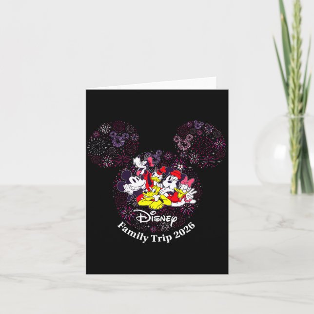 Fireworks Family Trip 2026 Valentines Day Vacatio  Card (Front)