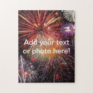 Fireworks Finale Custom Photo or Text Jigsaw Puzzle