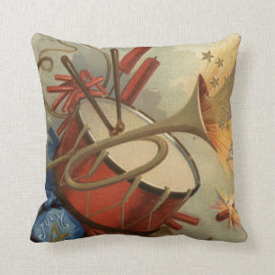 Fireworks Firecracker Explosion Drum Bugle Cushion