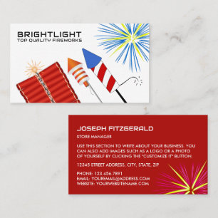 Fireworks, Fireworks Sales Business Card