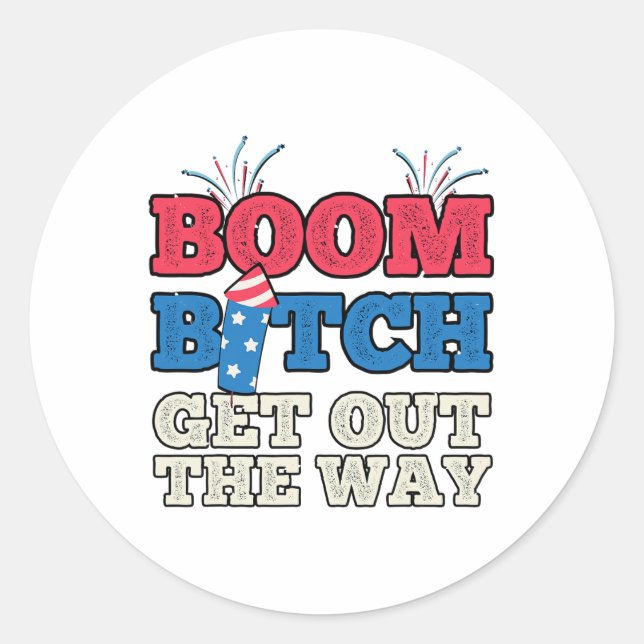 Fireworks Firing System Director Funny Boom 4th Of Classic Round Sticker (Front)
